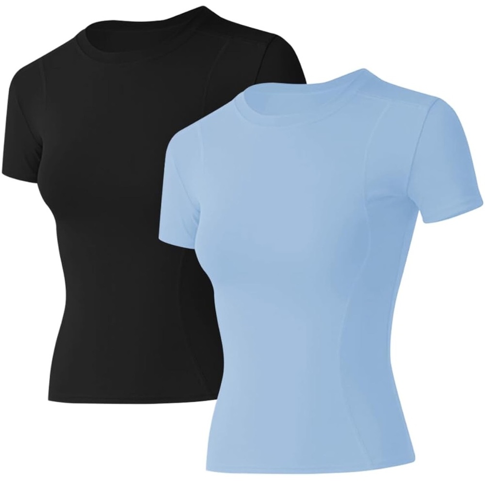 LOOVOO 2-Pack Athletic Compression Tees